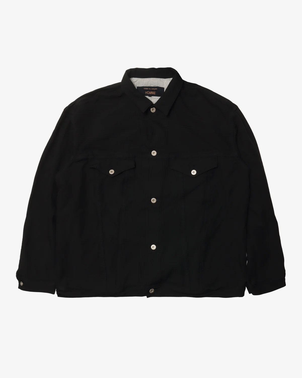 コムデギャルソンオム Polyester Serge Plaingarment Treated Jackets(Black)
