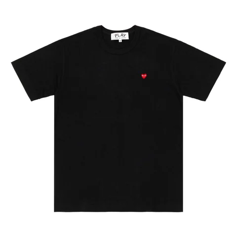 プレイ 半袖Tシャツ 小さい赤ハート（ブラック）