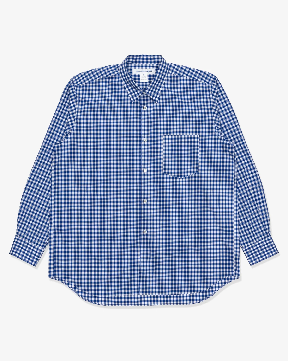 Wide Classic Gingham Check Shirts(Blue)