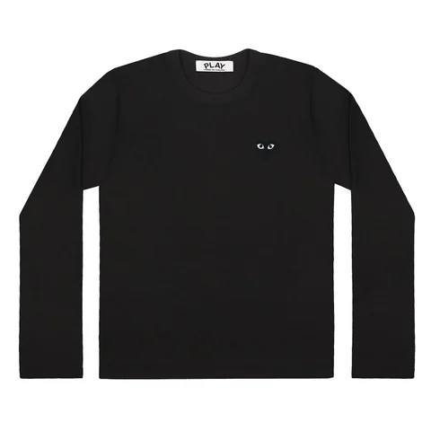 プレイ 長袖Tシャツ 黒ハート（ブラック）