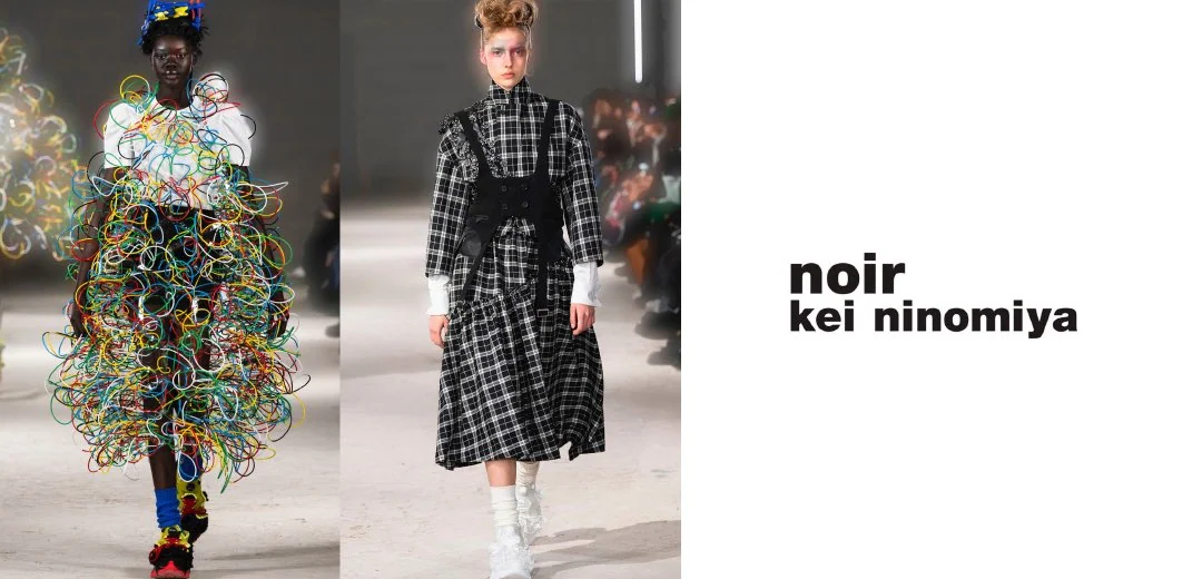 三越伊勢丹オンラインストアの特集ページに掲載された、noir kei ninomiya 2024年秋冬コレクションのルックを並べたビジュアル。