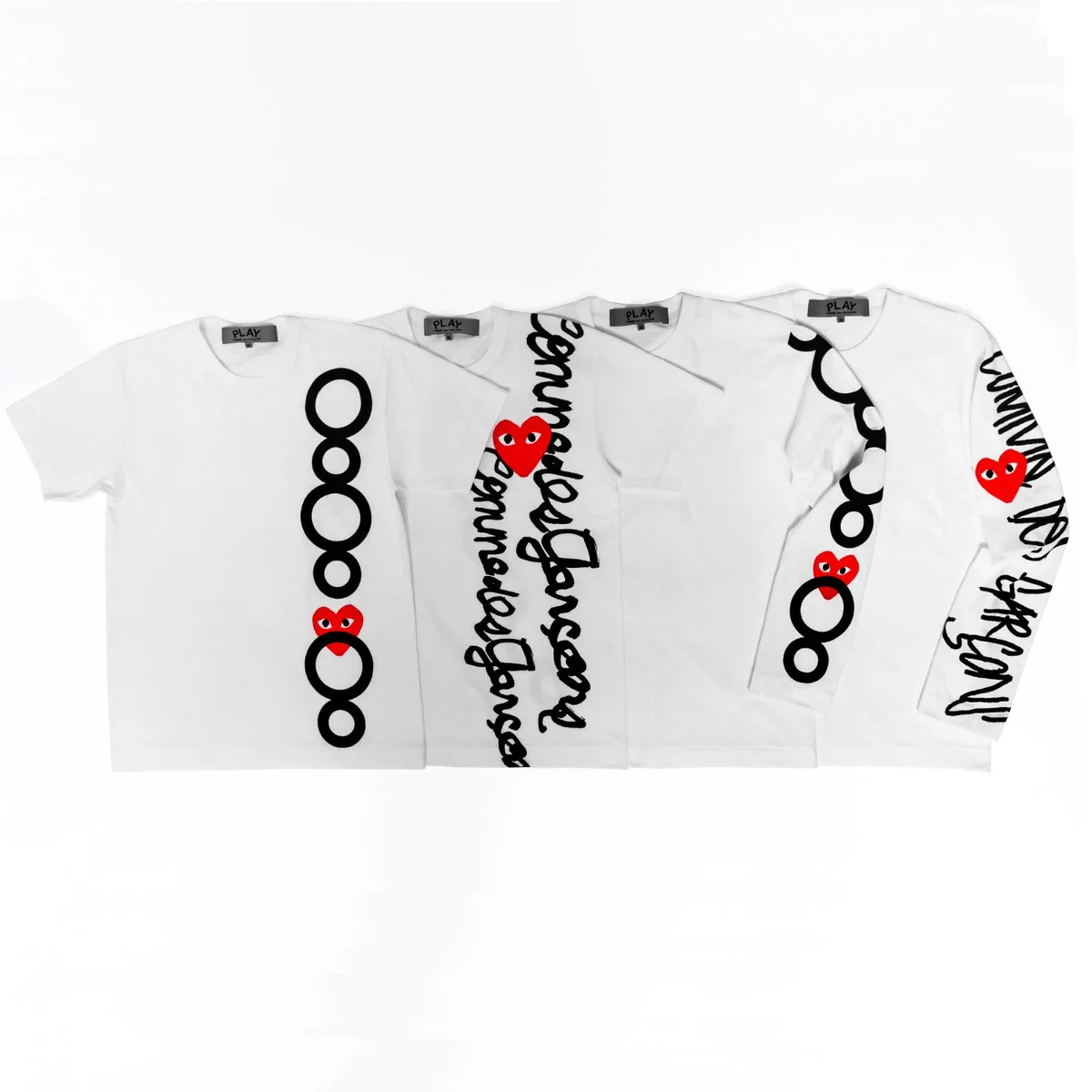 青山店限定PLAYの円と手描きロゴのTシャツ。2026年9月の掲載写真。