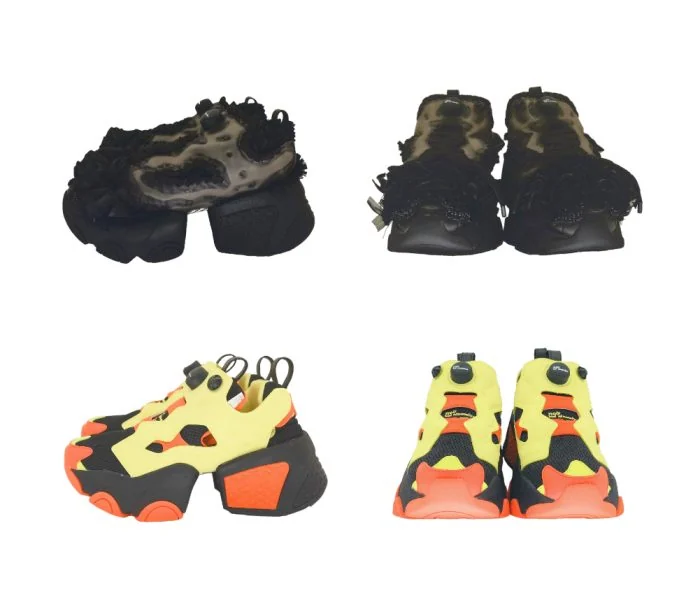 伊勢丹新宿店の公式ページに掲載された、noir kei ninomiya × Reebok第2弾のレースタイプ(上)とノーマルタイプ(下)の商品画像。