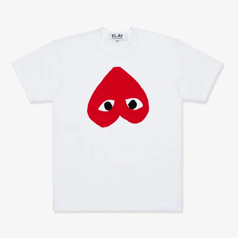 プレイ 半袖Tシャツ 逆さの赤ハート（ホワイト）