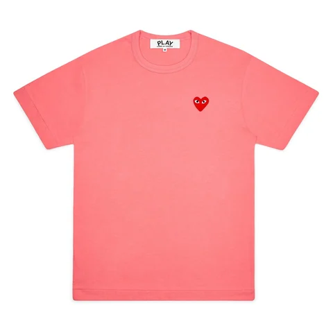 プレイ 半袖Tシャツ カラーTシャツ 赤ハート（ピンク）