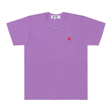 プレイ 半袖Tシャツ カラーTシャツ 小さい赤ハート（パープル）