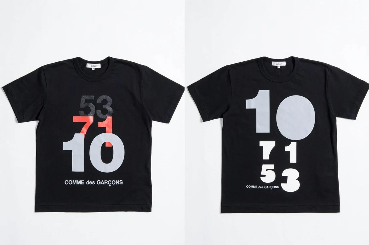数字をプリントしたTシャツ 2型 各13,750円
