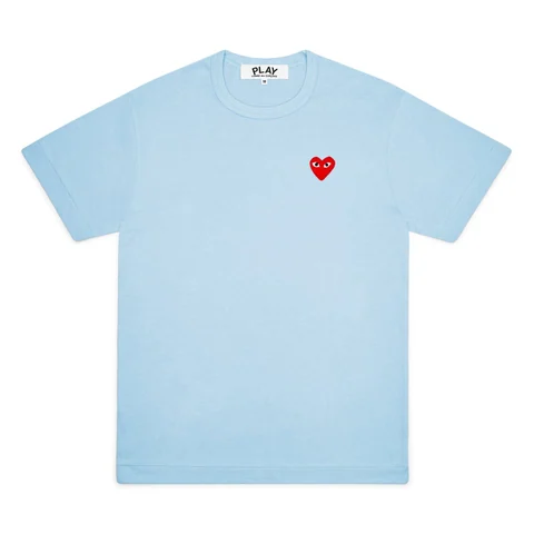 プレイ 半袖Tシャツ カラーTシャツ 赤ハート（ブルー）