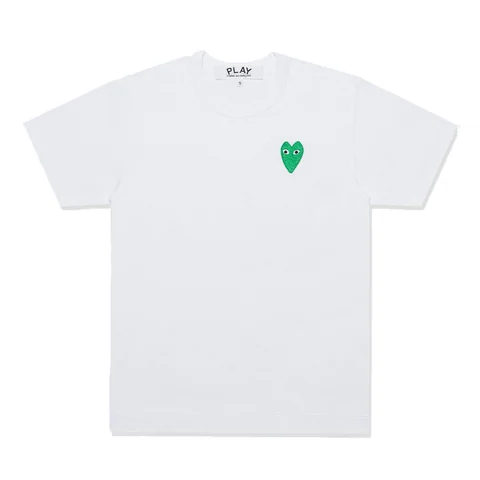 プレイ 半袖Tシャツ 緑ハート（ホワイト）