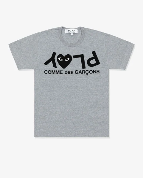 プレイ 半袖Tシャツ グレーにPLAYロゴ（反転）（トップグレー）