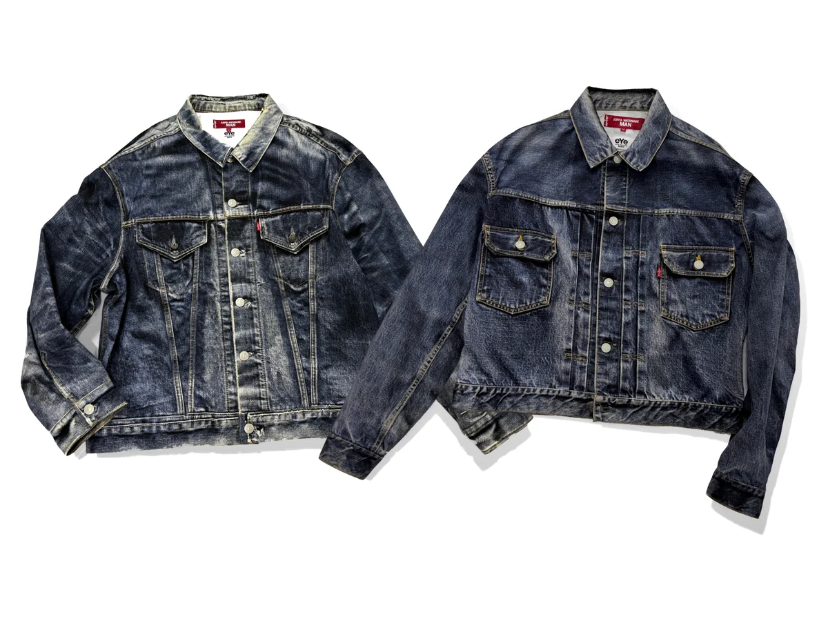 eYe JUNYA WATANABE MAN の画像として FASHIONSNAP の記事に掲載された、転写プリントのデニムジャケットです。