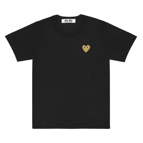 プレイ 半袖Tシャツ ゴールドハート（ブラック）