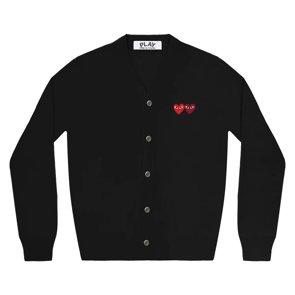 DOUBLE HEART MEN'S CARDIGAN(Black)