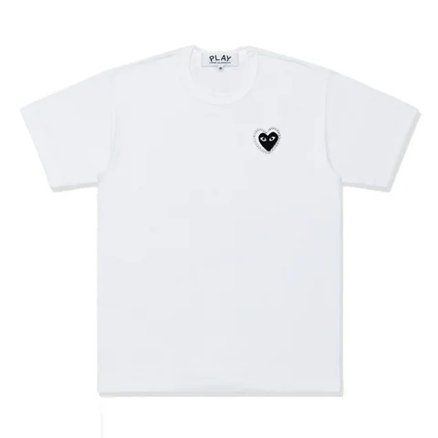 プレイ 半袖Tシャツ ハート×メタルストーン（ホワイト×ブラック）