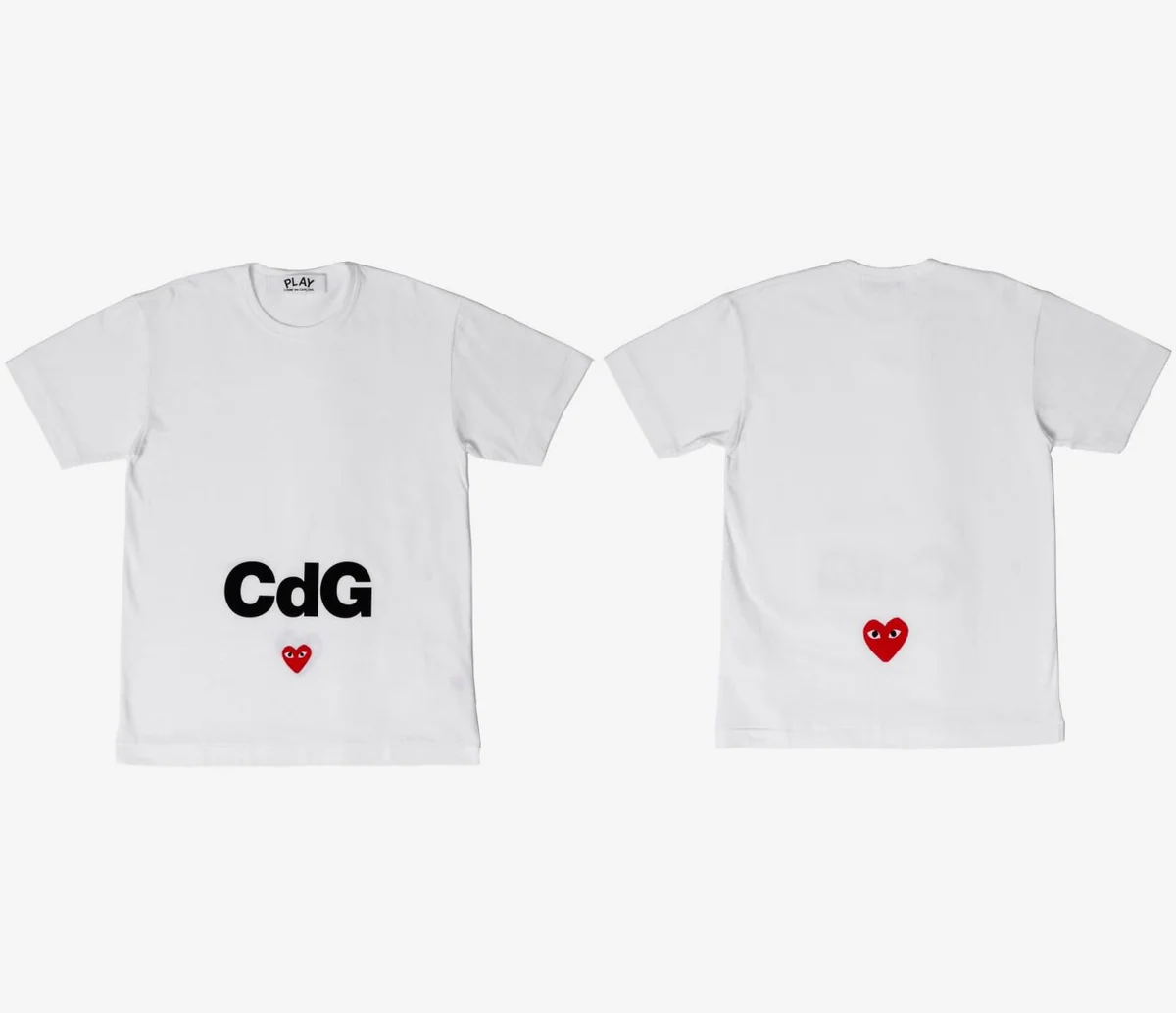 お買いあげプレゼントのCDG × プレイコムデギャルソン Tシャツ（前と後ろ）